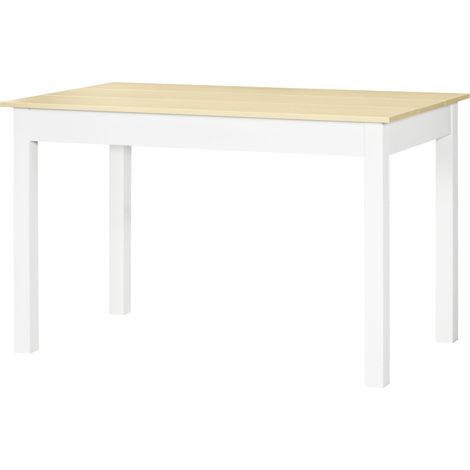 Moderner, zweifarbiger Designer-Esstisch, große Holzplatte für 4-6 Personen, Maße 119 x 70 x 75 cm