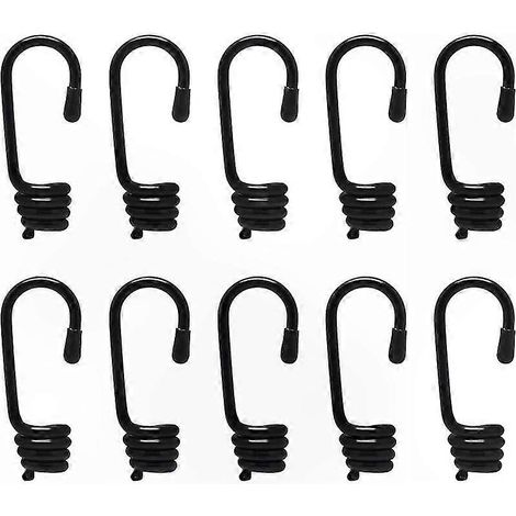 Lot de 20 crochets à œil 7mm avec revêtement plastique pour extrémités de cordons élastiques, tendeurs à vis robustes. (1/3)