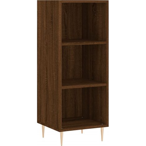 Buffet bahut commode armoire meuble de rangement organisateur cuisine salle de séjour salon 34,5 x 32,5 x 90 cm bois d'ingénierie marron (1/5)