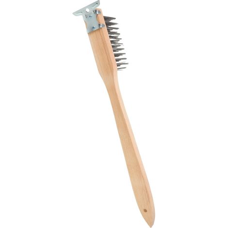 Brosse de Nettoyage pour Pizza avec Manche Bois Brosse à Fil de Cuivre (1/5)
