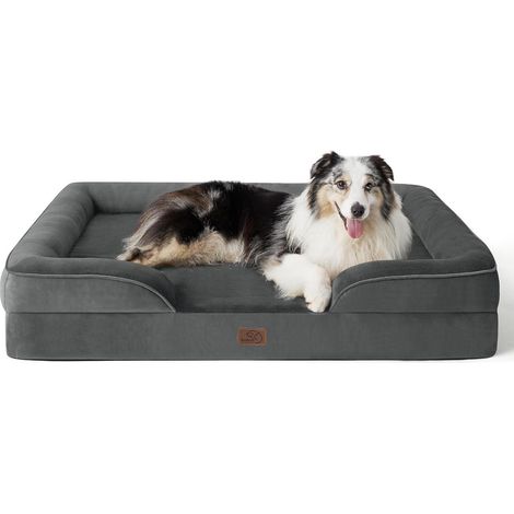 Hundebett orthopädisch rutschfest L 106 x B 80 x H 17 cm Dunkelgrau (1/5)