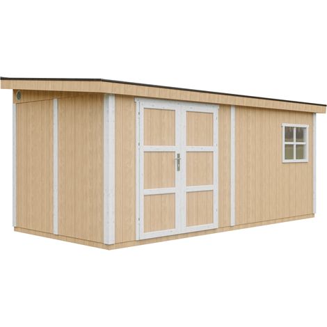 Abri de Jardin Qualité Premium 11,47 m² - H231x248x530 cm - Timbela M940-HARVEST HONEY (1/5)