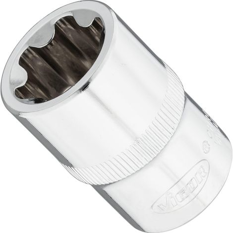 VIGOR T+ Steckschlüsseleinsatz, 1/2 (12,5 mm) Vierkant hohl, Außen TORX Plus Profil, SW E22+ (1/2)