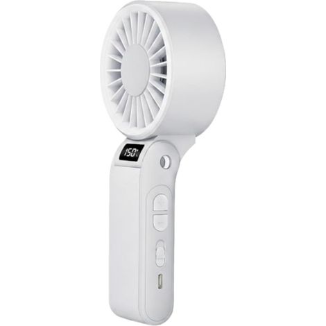 Ventilateur portable, 150 vitesses turbo, rechargeable avec affichage LED, idéal pour les voyages, le maquillage et le camping (1/5)