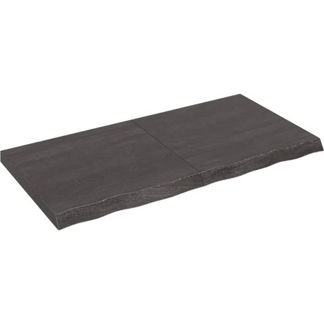 Étagère murale,Étagère de Rangement pour Bureau,Salon gris foncé 120x60x6 cm bois chêne massif traité - DH22829 (1/5)