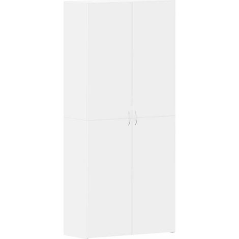 Meuble à chaussures, blanc, 80 x 35,5 x 180 cm, bois d'ingénierie. (1/5)