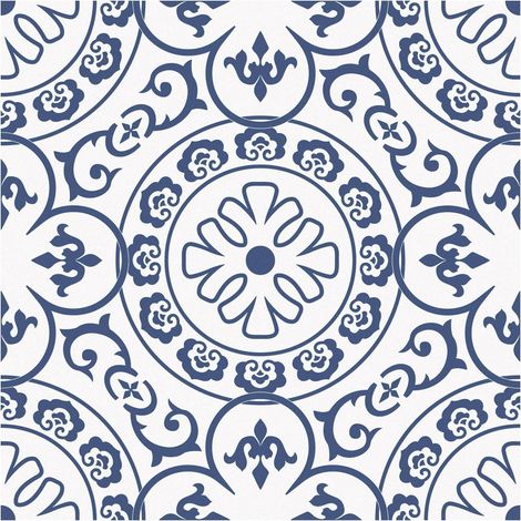 Lot de 10 feuilles de stickers muraux décoratifs à décoller et à coller pour sol, cuisine, salle de bain, maison pour animaux de compagnie, cheminée, PVC Adhesive Adhesif Sol (10, Bleu) (1/5)