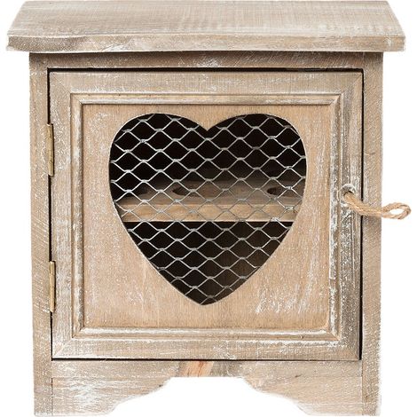 Boîte à Œufs en Bois Marron avec Motif Cœur Range-Œufs Style Rural 19 x 14 x 19 cm - PANGIVO (1/2)