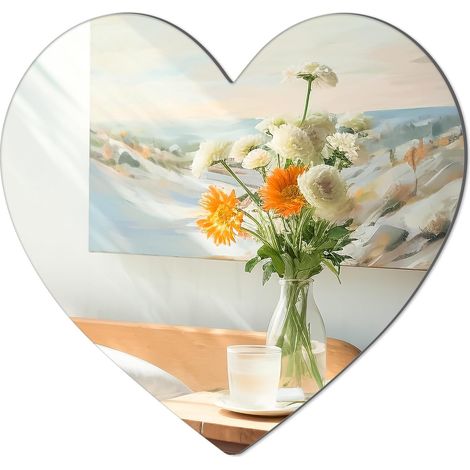 Miroir Adhesif Mural de 1 mm D'épaisseur - 30x 30 cm - Acrylique Miroir Autocollant Coeur Flexible pour Salle de Bain, Chambre à Coucher, Porte (1/5)