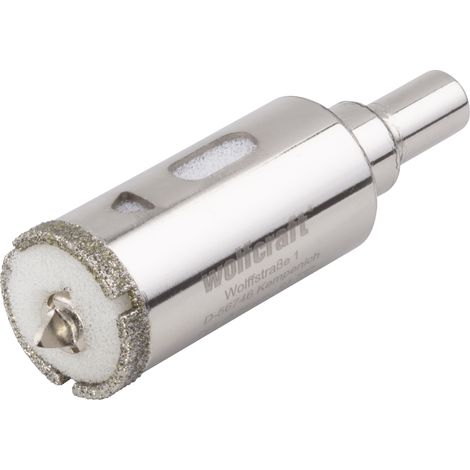 wolfcraft - Trépan Diamant pour Carrelage - Diamètre 25 mm - Profondeur de coupe 45 mm. avec Foret de Centrage - réf. 5924000