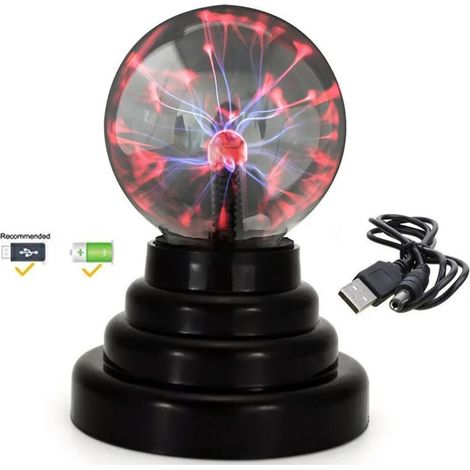 3,94-Zoll-Plasmakugelleuchte, USB-betrieben, mit elektrostatischer dekorativer Nachtlichtfunktion