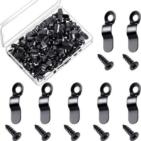 Lntyq 100 Stück Drehknöpfe für Fotorahmen, Befestigungsklammern für Bilderrahmen, Befestigungsklammern für Bilderrahmen mit Schrauben, Stützklammern zum Aufhängen von Bildern