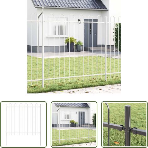 Gartenzaunpaneel - Gartenzaun 2 pcs Grau 3,4 x 0,6 m Pulverbeschichteter Stahl (1/5)