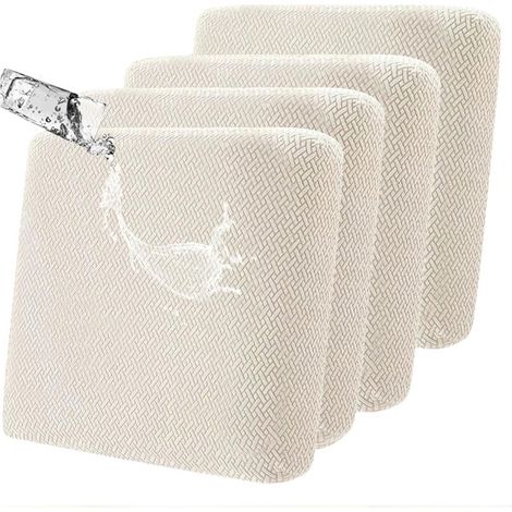 Copricuscino Elasticizzato Antiscivolo Per Divano: Set Di 4 Moderne Fodere Per Cuscini Da Divano, Fodere Per Cuscini Da Esterno, Impermeabili, Adatte Per Poltrone,(Beige) (1/5)
