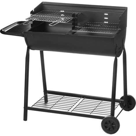 Barbacoa Carb 107X58X94Cm 2 Parrillas C/Rda Acero Ldk Garden