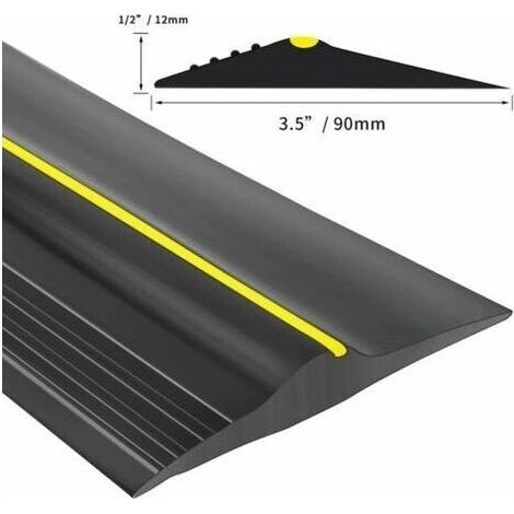 Joint de seuil de porte de garage universel, joint de porte de garage en caoutchouc, joint de porte de garage, joint de sol résistant aux intempéries (3 m, noir)-- (1/5)