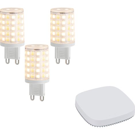 QAZQA Set di 3 lampadine LED G9 dimmerabili Smart 2,5W 250 lm 2700K-6500K con Zigbee Smart Hub