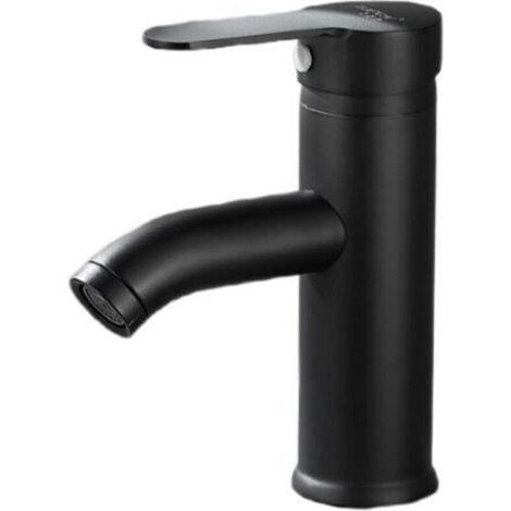 Rubinetto miscelatore nero opaco per lavaggio mani - acqua calda/fredda - nero (1/5)