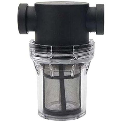 Pipeline Filtre de pompe à eau 3/4" avec tamis en acier inoxydable 100 mailles, filtre en maille en ligne pour arrosage du jardin (noir)