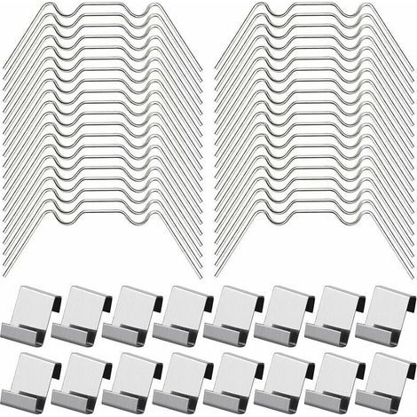 Pack of 100 glazing clips for greenhouses – 50 stainless steel W clips – 50 Z clips for glass panels – Rust resistant (1/5)