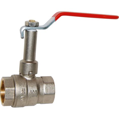 Vanne d'arrêt F/F ACS 1"1/4 (33/42) PN20 Poignée plate rouge avec prolongateur - Sferaco (1/3)
