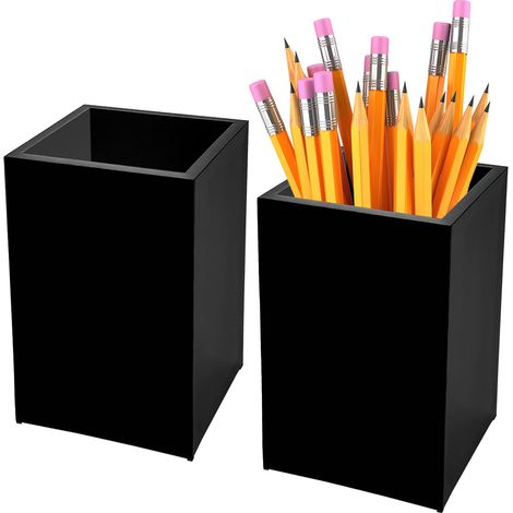 2 pièces - Porte-crayon - Boîte de rangement - Organisateur de cosmétiques - Acrylique - Convient pour les comptoirs de salle de (1/5)