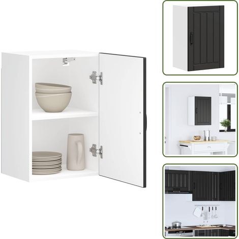 Küchen-Hängeschrank Lucca Schwarz Holzwerkstoff - Küchen-Wandschrank - Küchen-Wandschränke - Wandschrank Küche - Küchenschrank (1/5)