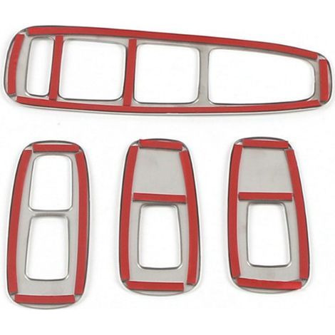 4 Edelstahl-Fensterbedienknopfabdeckungen für Hyundai Sonata der 10. Generation (Modelle 20-23) mit Linkslenkung (1/4)