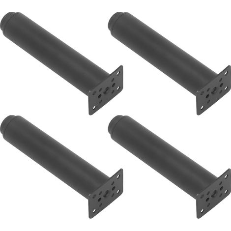 4 Stück verstellbare Bettfüße, rutschfest, Metall, für Schreibtisch, Schrank, Sofa, Tisch, Kommode (1/5)