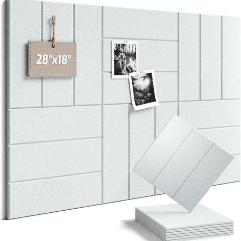 12 pièces panneaux acoustiques en feutre auto-adhésifs 24×24×0,9 cm – tableau mural décoratif, notice board pliable, alternative liège pour bureau et chambre