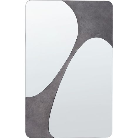 Specchio decorativo da parete in stile moderno da appendere 70 x 110 cm Grigio Ormes