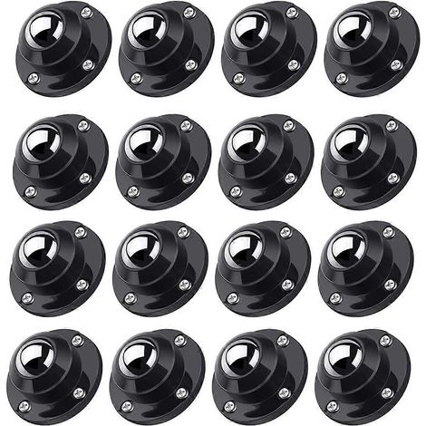 Roulettes auto-adhésives de 2,5 cm pour bacs de rangement de petits appareils électroménagers (noir) (1/5)