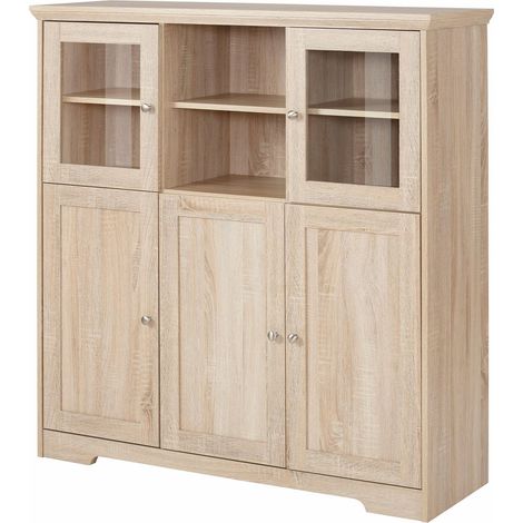NannaBuffet haut avec 5 portes effet chêne (1/5)