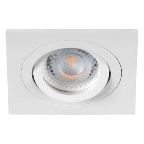 Plafonnier encastré carré – Aluminium blanc mat – Réglable 30° – Ø80mm (1/5)