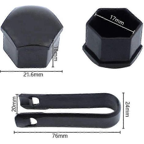 Radmutternabdeckungen (20 Stück), 17 mm, mit Werkzeug, universell für alle Automarken, aus Kunststoff, zum Schutz der Radmuttern.