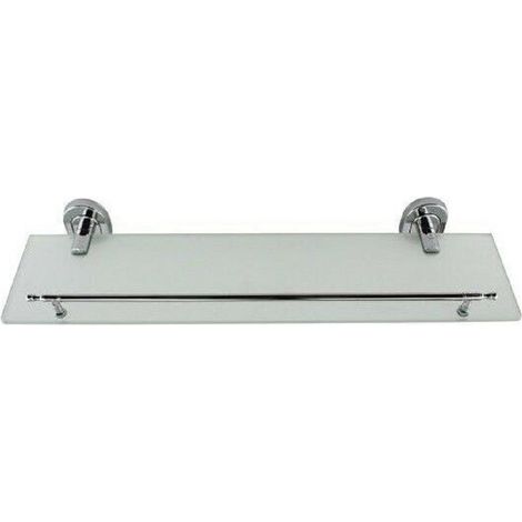Cleafe - Mensola In Vetro Per Bagno Acciaio Satinato Fissaggio A Parete Muro 50cm 69198 -