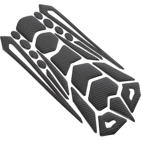 Almohadilla de goma con forma de espina de pescado para proteger los depósitos de combustible negros de las motocicletas.