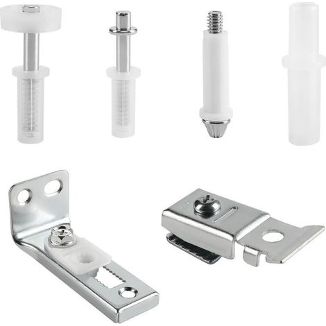 6 pièces Kit de réparation pour portes pliantes, pièce de rechange pour réparation de quincaillerie de portes pliantes avec pivots de 1 cm, roue de guidage de 2,2 à 2,5 cm et supports pour porte (1/5)
