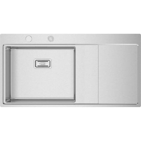 Rodi 16T7KH20020AO Lavello Cucina 2 Vasche in Acciaio Lucido Incasso Larghezza 86 cm colore Acciaio