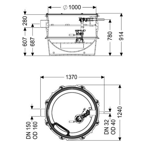 -Pumpstation Aquapump XL Mono, GTF 600-S1, Schwimmer