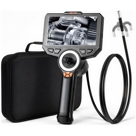 Endoscopio Cámara de Inspección de 360° Articulado en 4 Direcciones con Pantalla IPS, Sonda de 6,2 mm, Batería 7000 mAh, Luces LED, 32 GB, Zoom Multinivel, para Espacios Reducidos Motores y HVAC (1/5)
