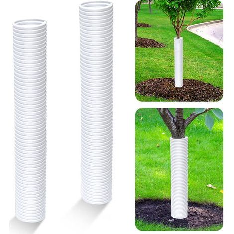 Lot de 2 manchons de protection PE pour jeunes arbres, barrière contre animaux et insectes pour tronc et racines des plantes (1/5)