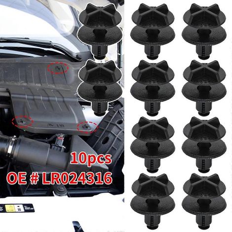 10 fixations de panneau de garniture de couvercle de porte de batterie en nylon pour Land Rover Range Rover Discovery Sport Evoque, rivet à pression, référence d'origine LR024316 FN9U0908 (1/5)