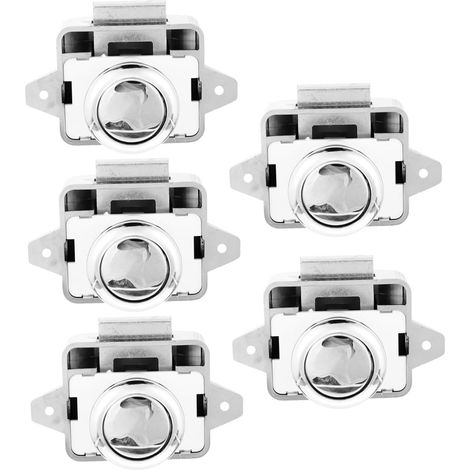 Lot de 5 verrous à bouton, poussoir pour portes de placard (1/5)