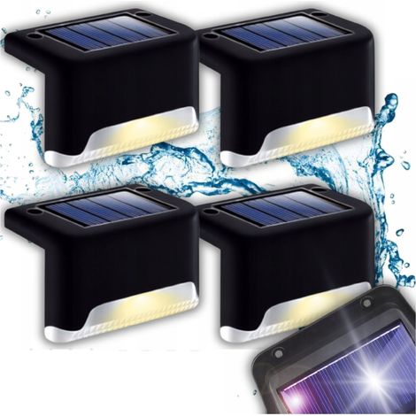 TG77660 Solarlampe, 4 Stück. Solar-LED-Gartenlampen für Treppen, Terrassen und Zäune mit Sensor.
