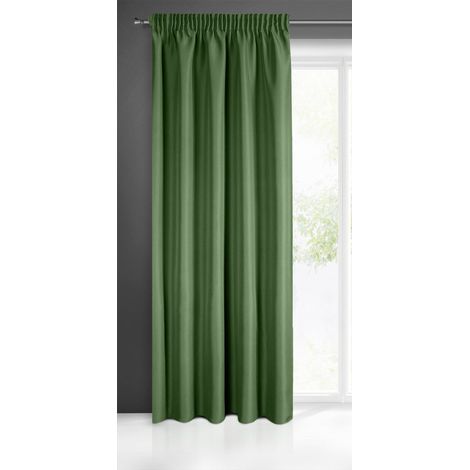 Eurofirany Rita Tenda Liscia Semplice Tinta Unita – fettuccia arricciata Moderna, Camera da Letto, Soggiorno, Salotto, cameretta dei Bambini, 1 Pezzo Singolo, Poliestere, Verde Scuro, 140x270 cm (1/5)