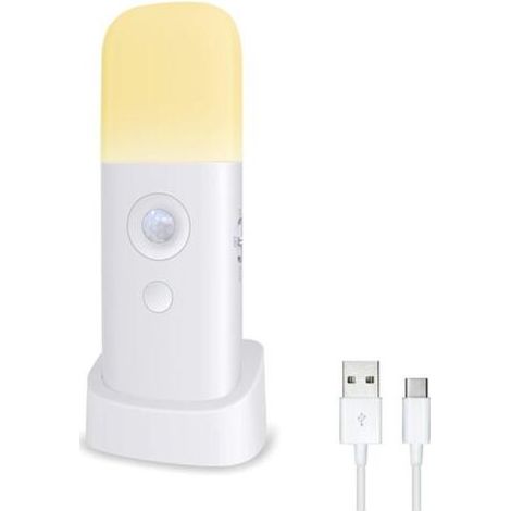 Rechargeable LED night light for adults, 2000 mAh, indoor motion sensor, 5 adjustable brightness levels (warm light) (1/5)