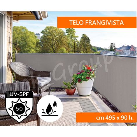 TELO FRANGIVISTA OCCHIELLATO POLIESTERE PAPILLON CM. 495X90 GRIGIO CHIARO (1/4)