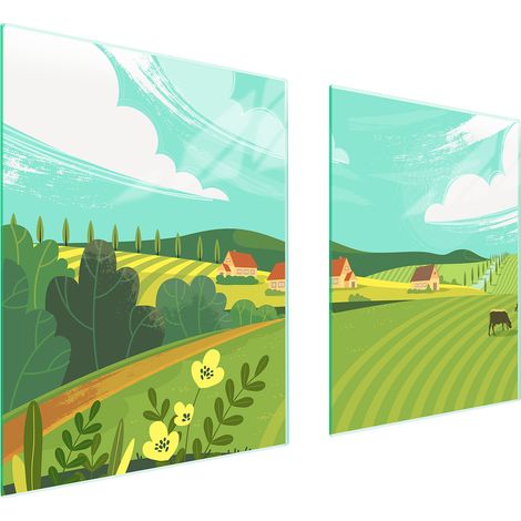 PLAQUE DE PROTECTION EN VERRE POUR POÊLE 85x52 VILLAGE (1/5)