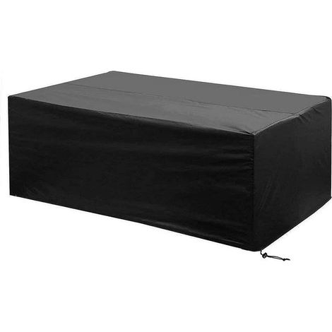Schutzhülle für Gartenmöbel, 200 x 160 x 70 cm, wasserdicht, winddicht, staubdicht, schwarzes Oxford-Gewebe mit Verschlussschnalle, für Tisch, Stuhl, Möbel (1/5)